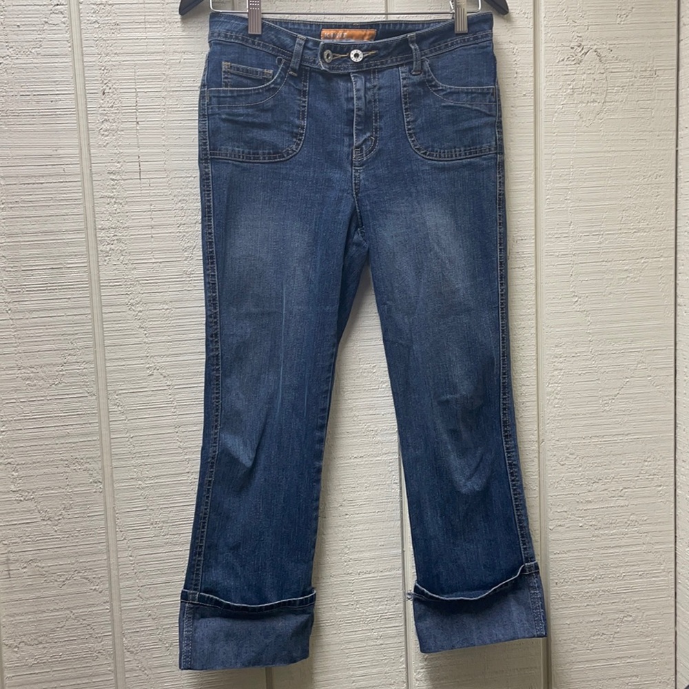 KIKIT Jeans Maurice Sasson Jeans Size 4 Blue Modern Stretch Cropped Cuffed
